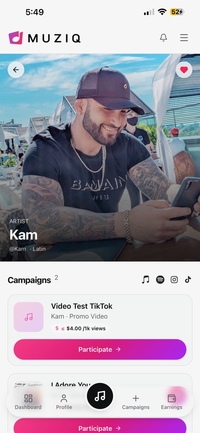 MuziQ platform screenshot